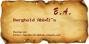 Berghold Abbás névjegykártya